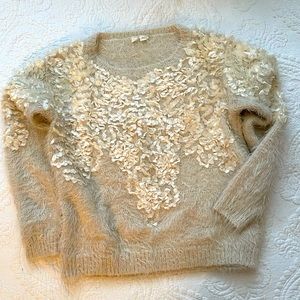 Ivory Moth sweater with‎ ribboned detail